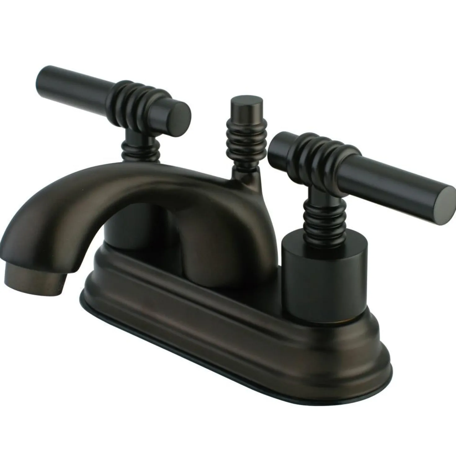 Kingston Brass Royale Two Handle 4" Centerset Solid Brass Lavatory Faucet with Brass Pop-up