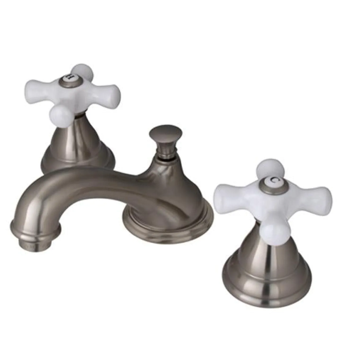 Kingston Brass Royale Two Handle 8" to 16" Widespread Solid Brass Lavatory Faucet with Brass Pop-up