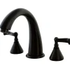 Kingston Brass Royale Two Handle Solid Brass 8" to 16" Widespread Roman Tub Filler