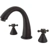Kingston Brass Royale Two Handle 8" to 16" Widespread Solid Brass Roman Tub Filler