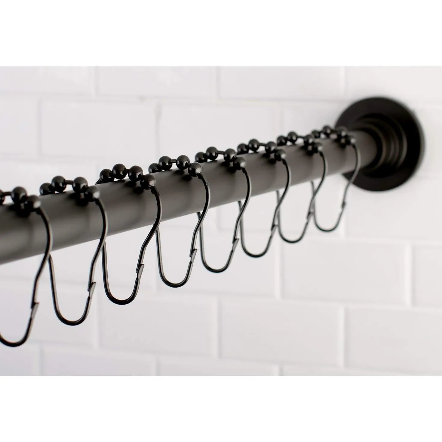 Kingston Brass SCC311X-P Adjustable Shower Rod and Shower Ring Set