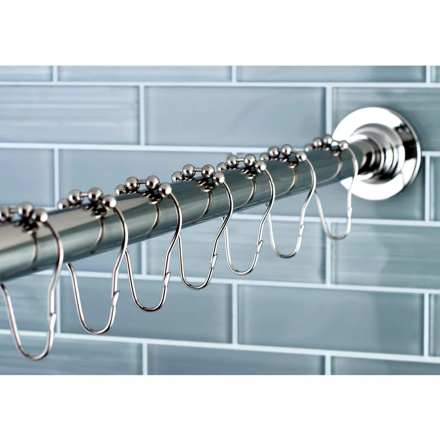 Kingston Brass SCC311X-P Adjustable Shower Rod and Shower Ring Set