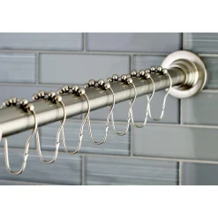 Kingston Brass SCC311X-P Adjustable Shower Rod and Shower Ring Set