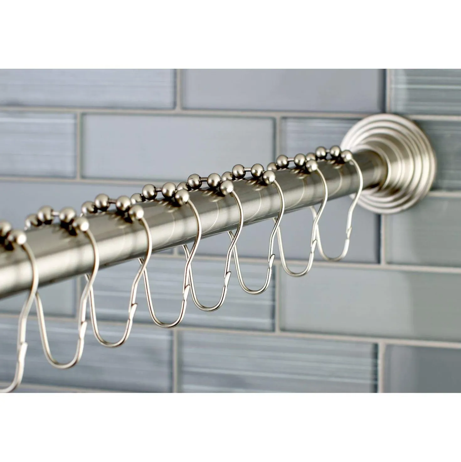 Kingston Brass SCC271X-P Adjustable Shower Rod and Shower Ring Set