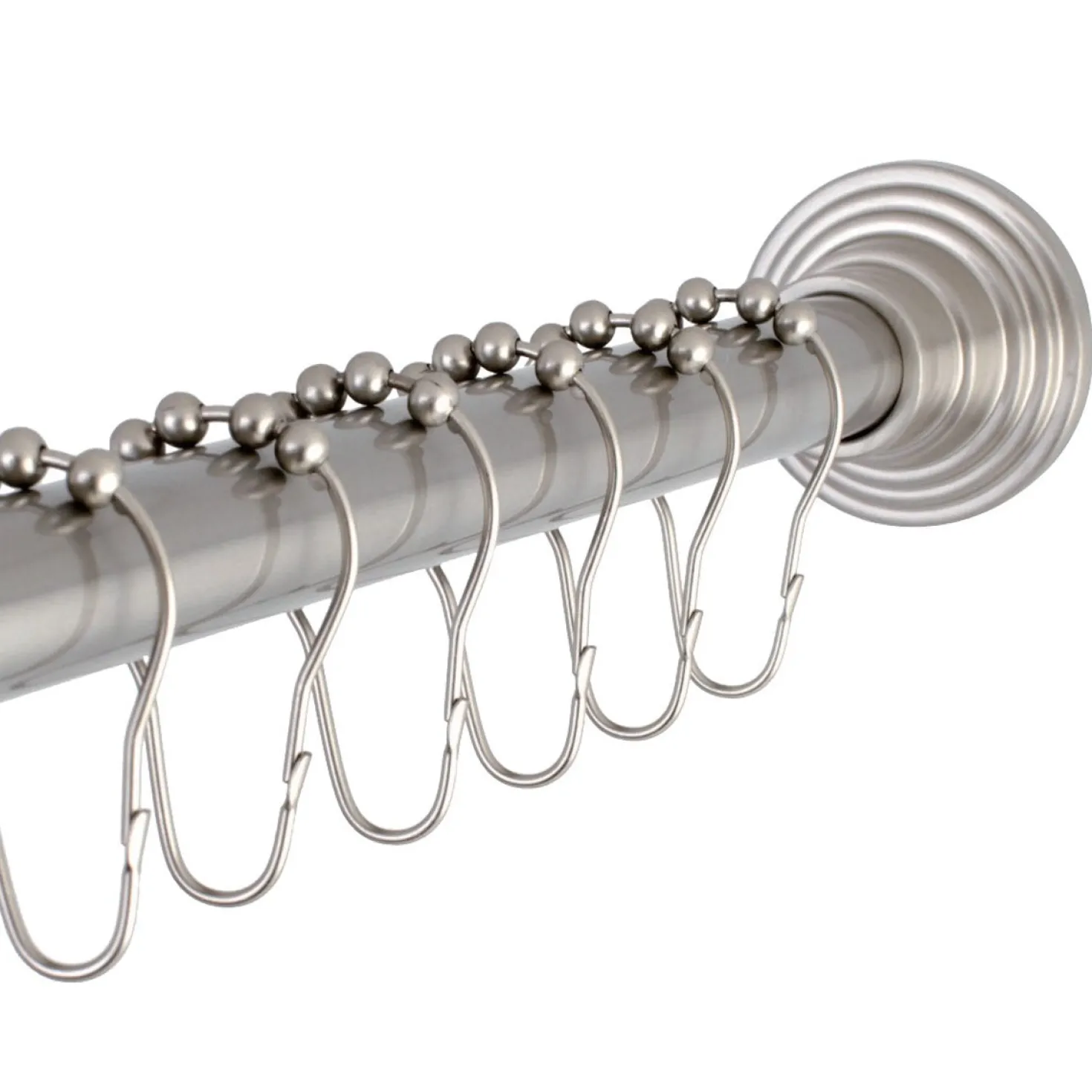 Kingston Brass SCC271X-P Adjustable Shower Rod and Shower Ring Set