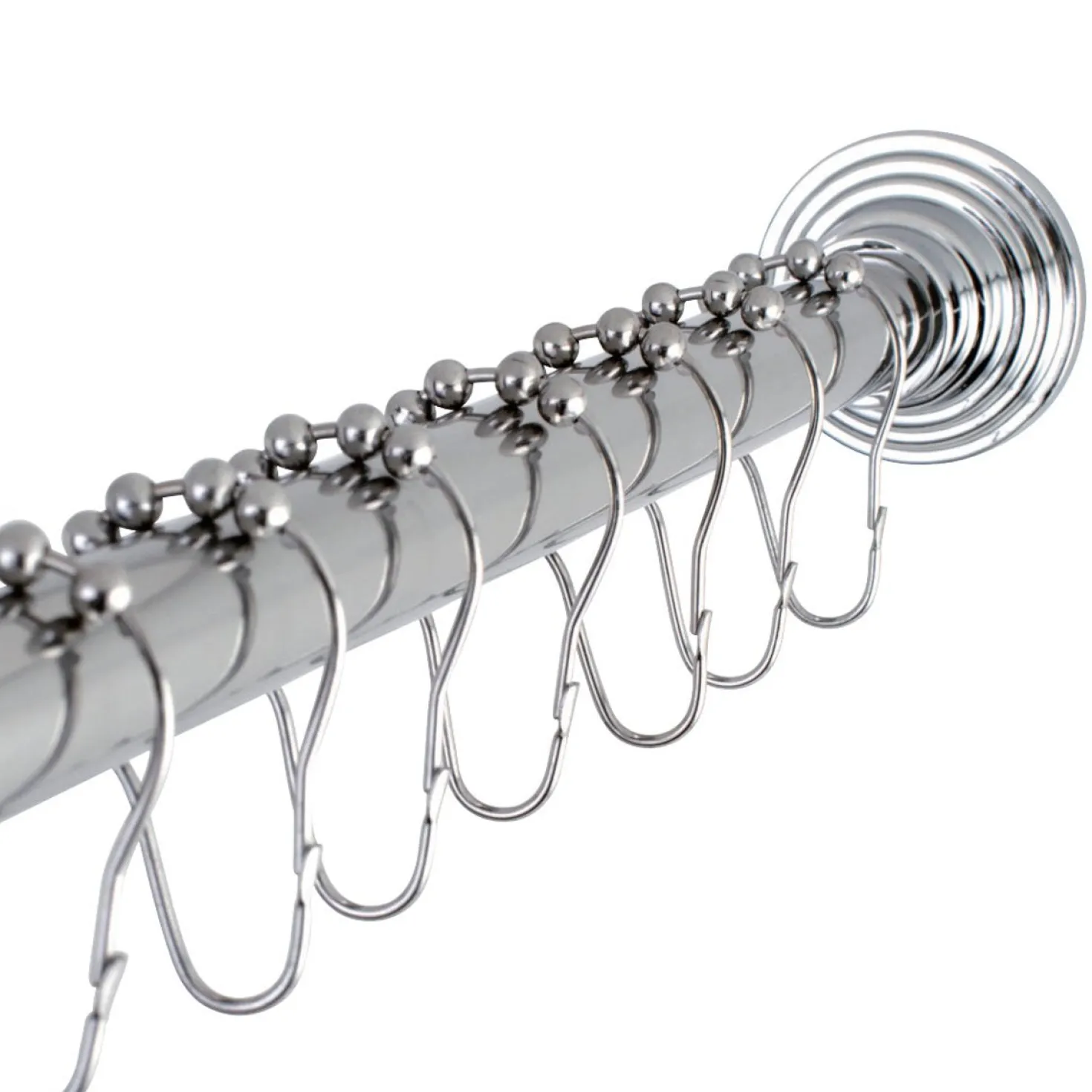 Kingston Brass SCC271X-P Adjustable Shower Rod and Shower Ring Set