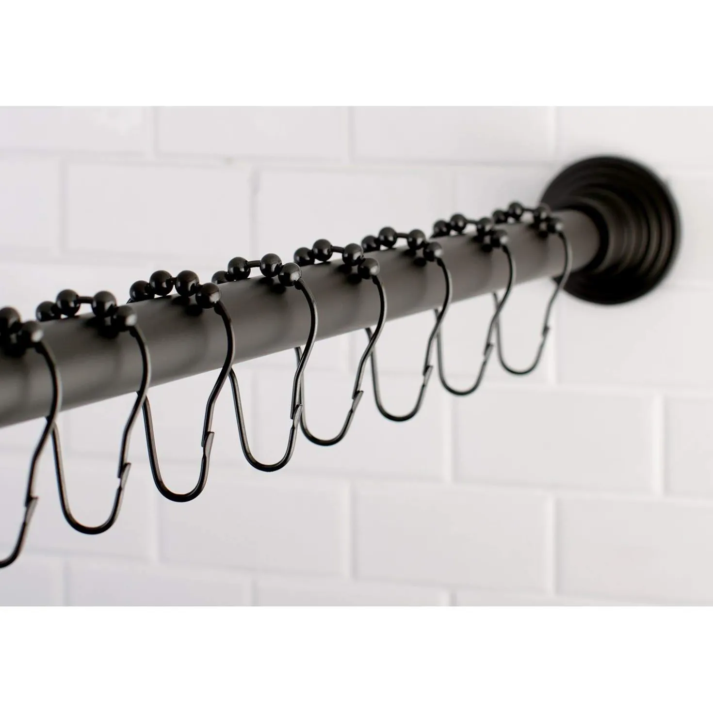 Kingston Brass SCC271X-P Adjustable Shower Rod and Shower Ring Set