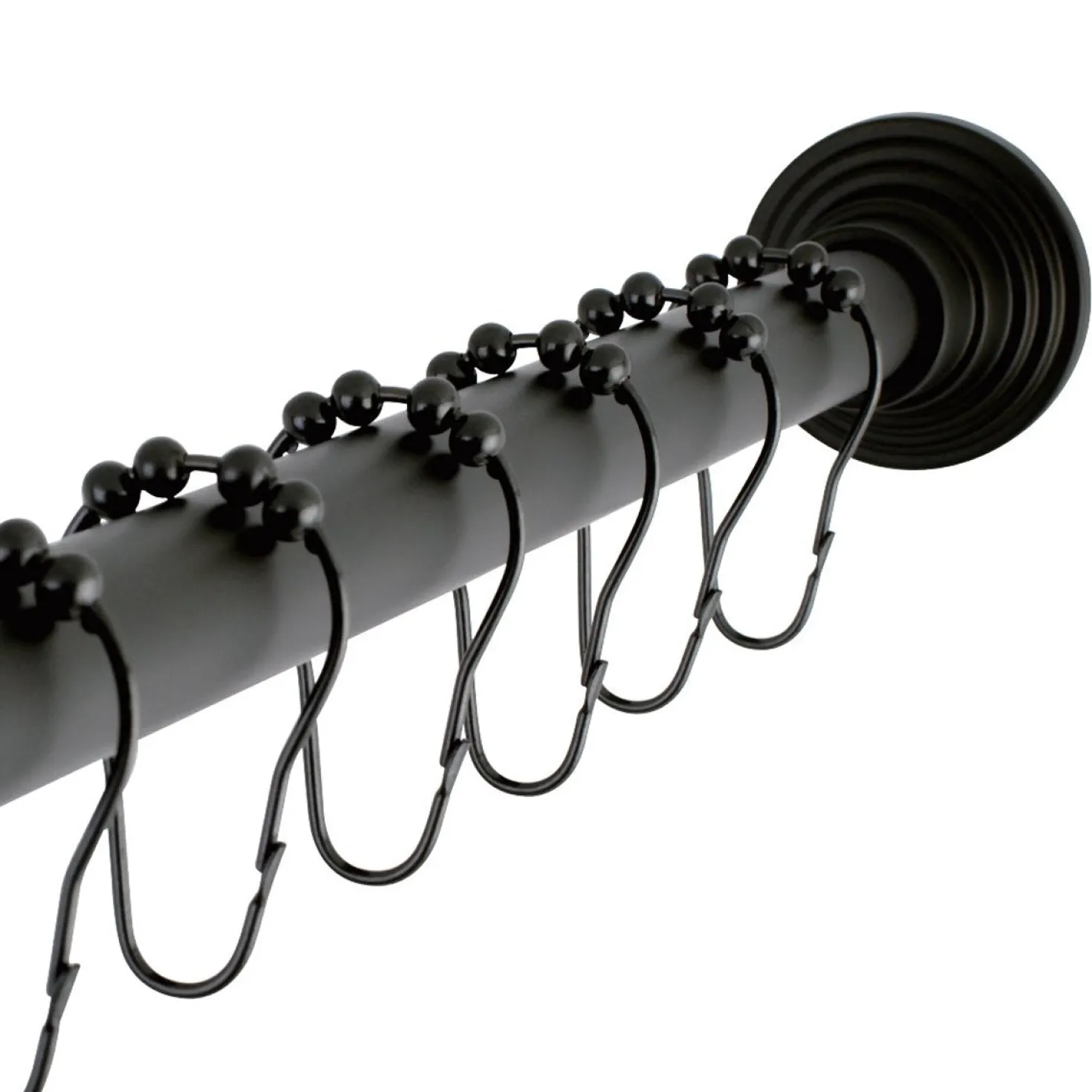 Kingston Brass SCC271X-P Adjustable Shower Rod and Shower Ring Set