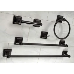 Kingston Brass Serano 5-Piece Bathroom Accessory Set in Black