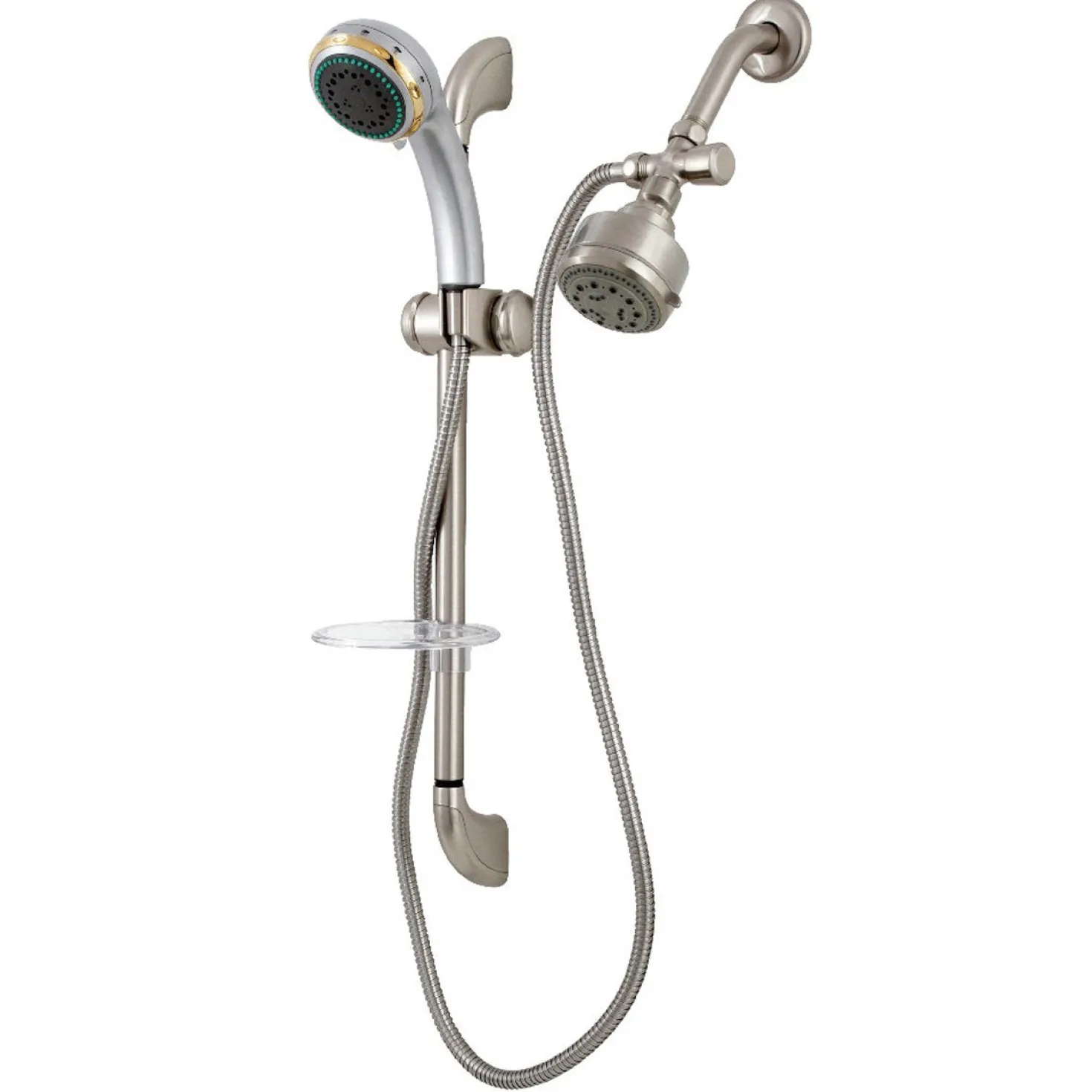 Kingston Brass Shower System with Slide Bar and Hand Shower in Brushed Nickel