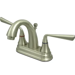 Kingston Brass Silver Sage 4" Centerset Two Handle Lavatory Faucet with Brass Pop-up