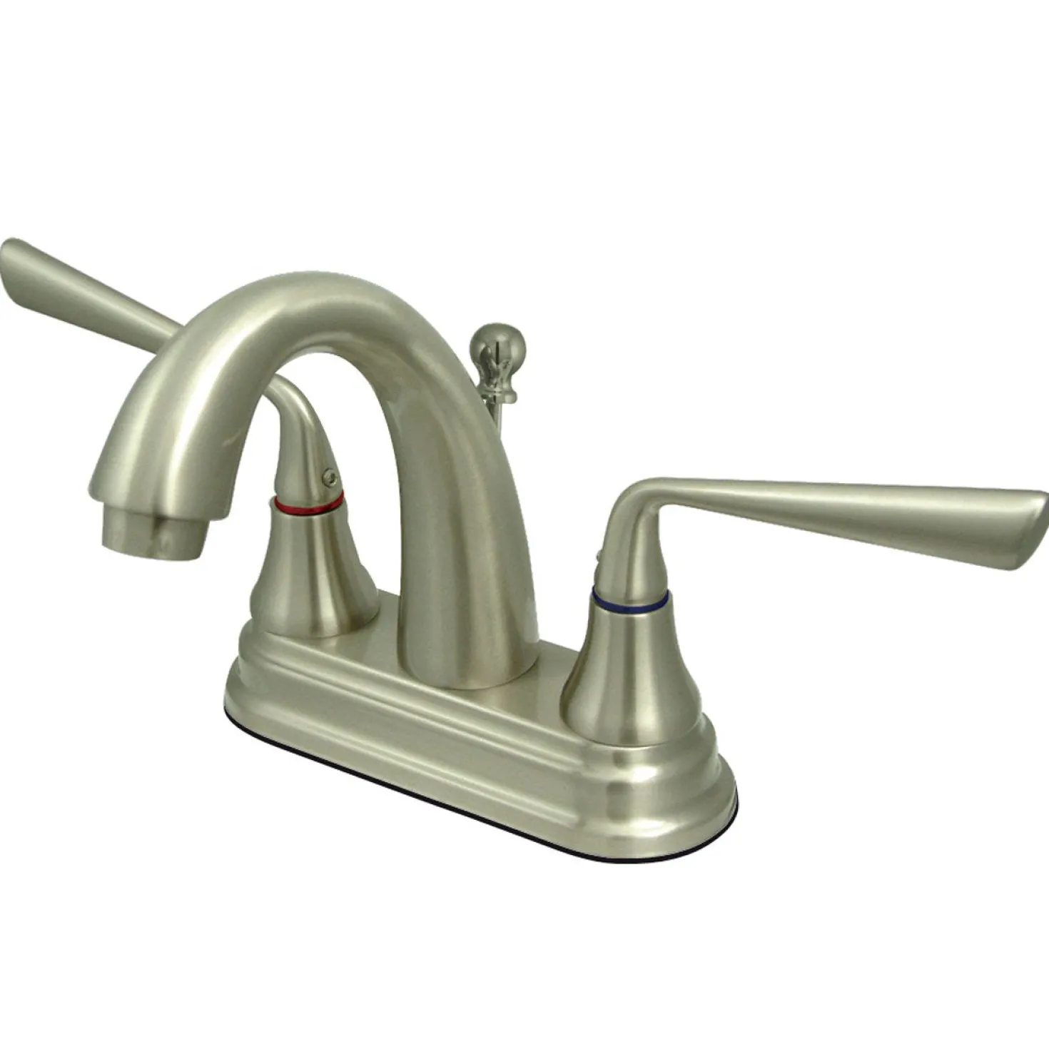 Kingston Brass Silver Sage 4" Centerset Two Handle Lavatory Faucet with Brass Pop-up