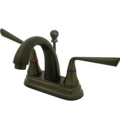 Kingston Brass Silver Sage 4" Centerset Two Handle Lavatory Faucet with Brass Pop-up