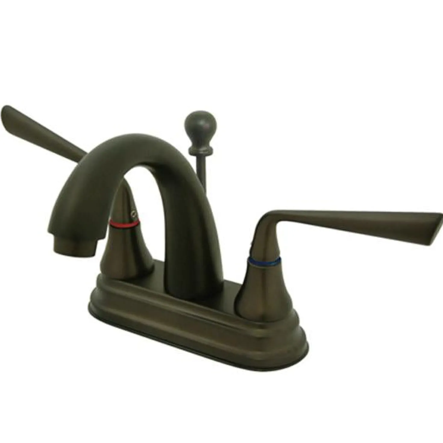 Kingston Brass Silver Sage 4" Centerset Two Handle Lavatory Faucet with Brass Pop-up