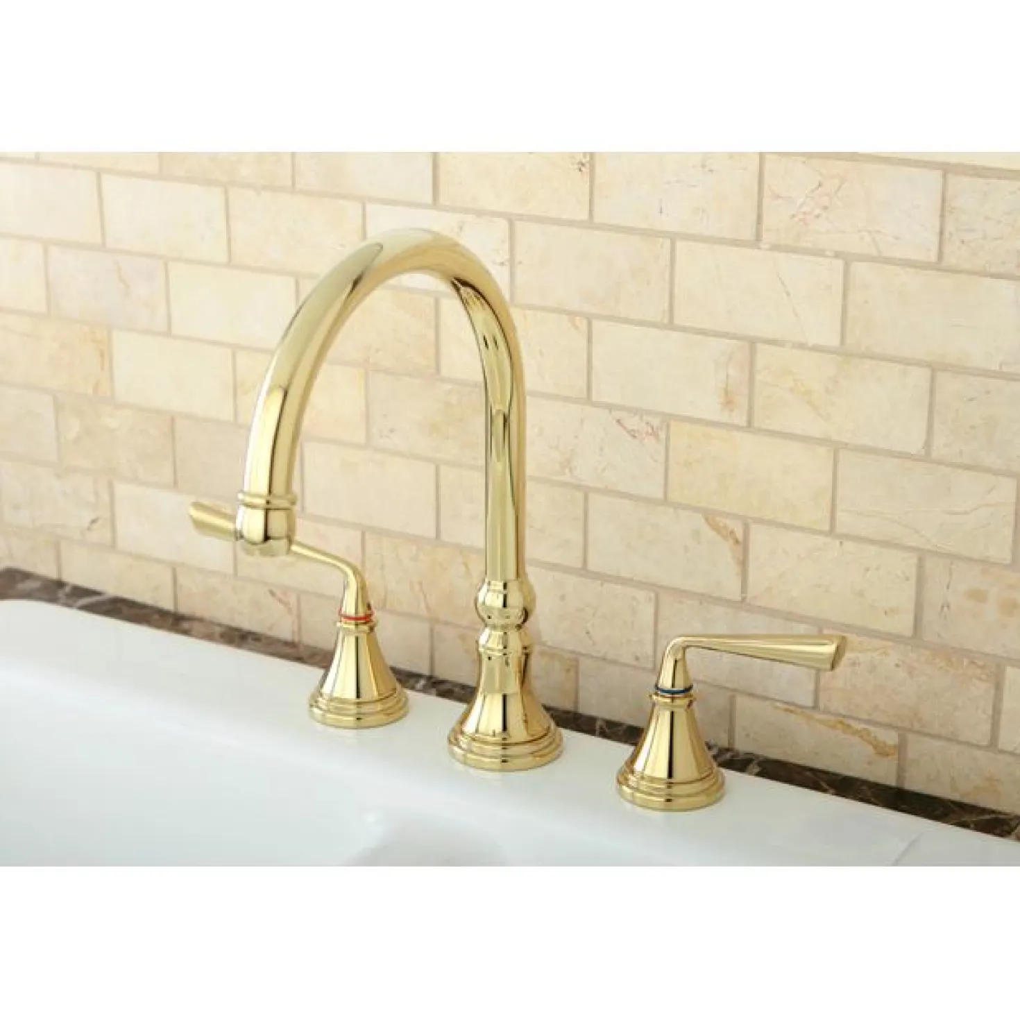 Kingston Brass Silver Sage 8" Deck Mount Kitchen Faucet