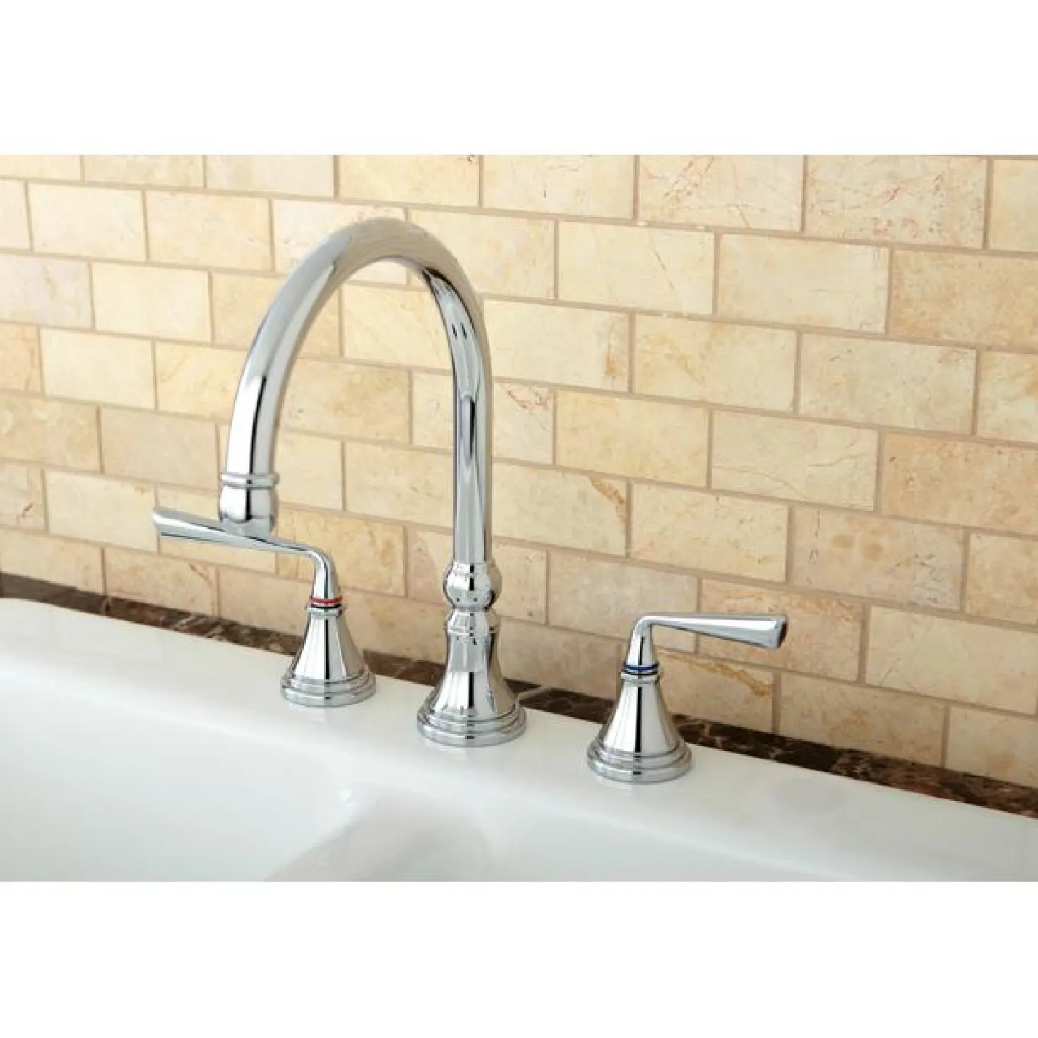Kingston Brass Silver Sage 8" Deck Mount Kitchen Faucet
