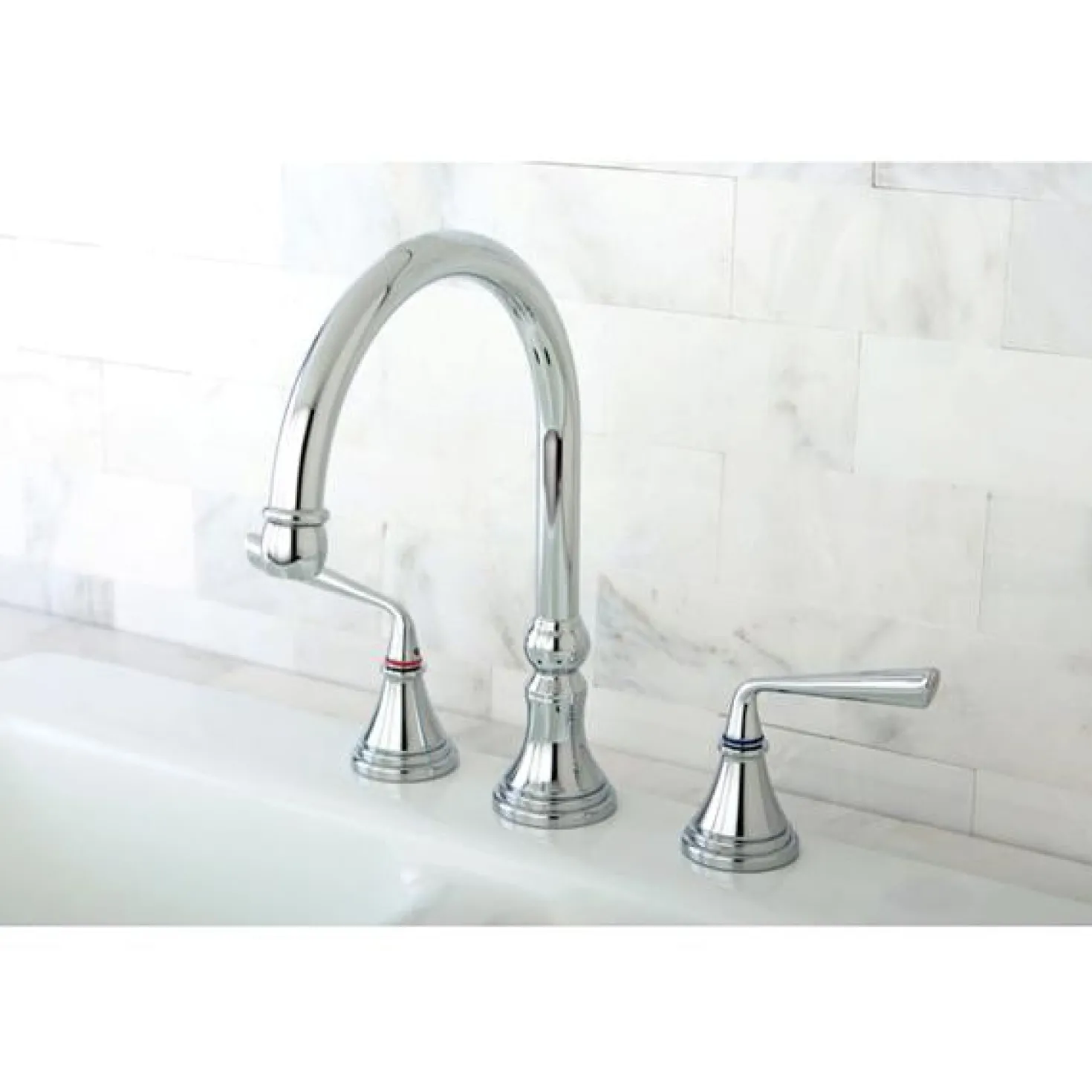 Kingston Brass Silver Sage 8" Deck Mount Kitchen Faucet