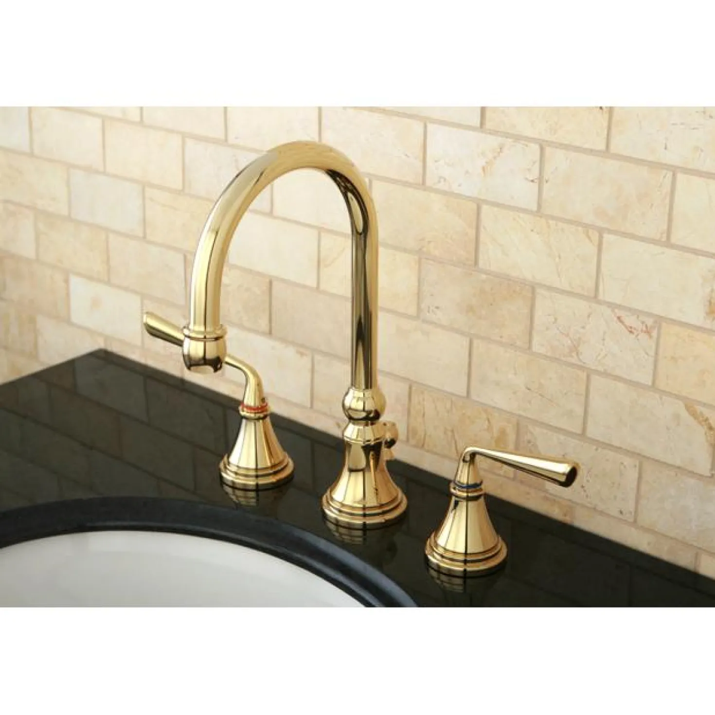 Kingston Brass Silver Sage 8" to 16" Widespread Two Handle Lavatory Faucet with Brass Pop-up