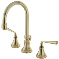 Kingston Brass Silver Sage 8" to 16" Widespread Two Handle Lavatory Faucet with Brass Pop-up