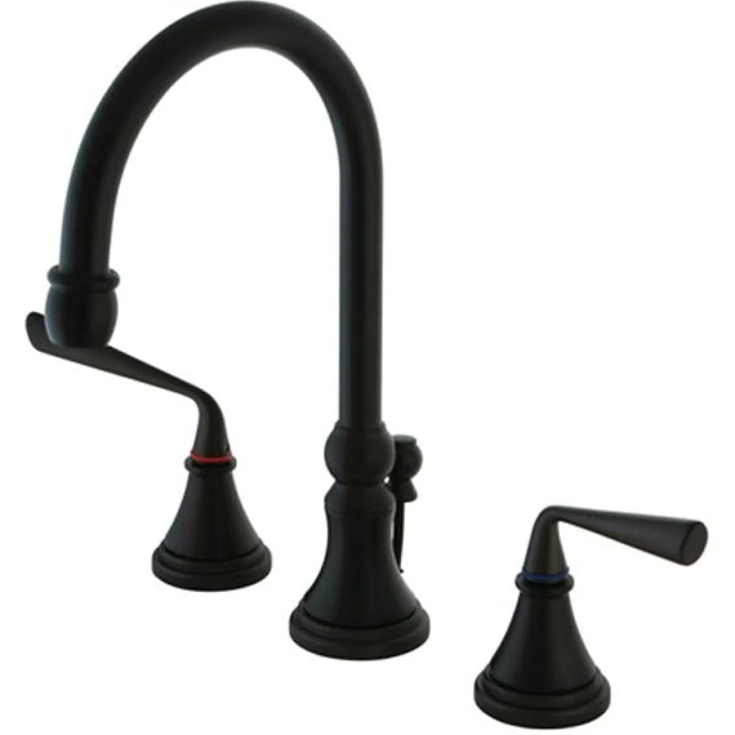Kingston Brass Silver Sage 8" to 16" Widespread Two Handle Lavatory Faucet with Brass Pop-up