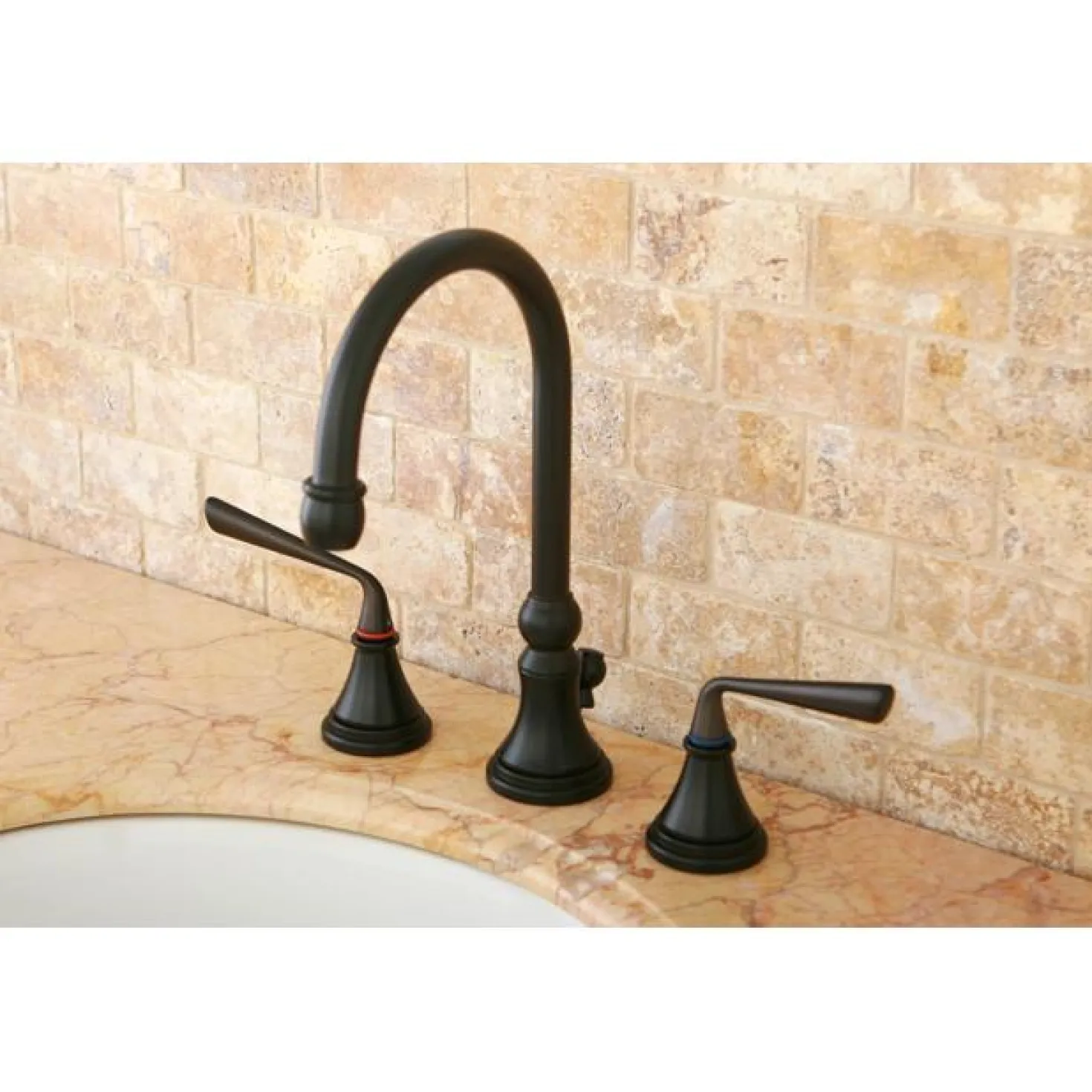 Kingston Brass Silver Sage 8" to 16" Widespread Two Handle Lavatory Faucet with Brass Pop-up