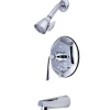 Kingston Brass Silver Sage Tub and Shower Faucet with Single Handle