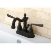 Kingston Brass Silver Sage Two Handle 4" Centerset Lavatory Faucet with Brass Pop-up