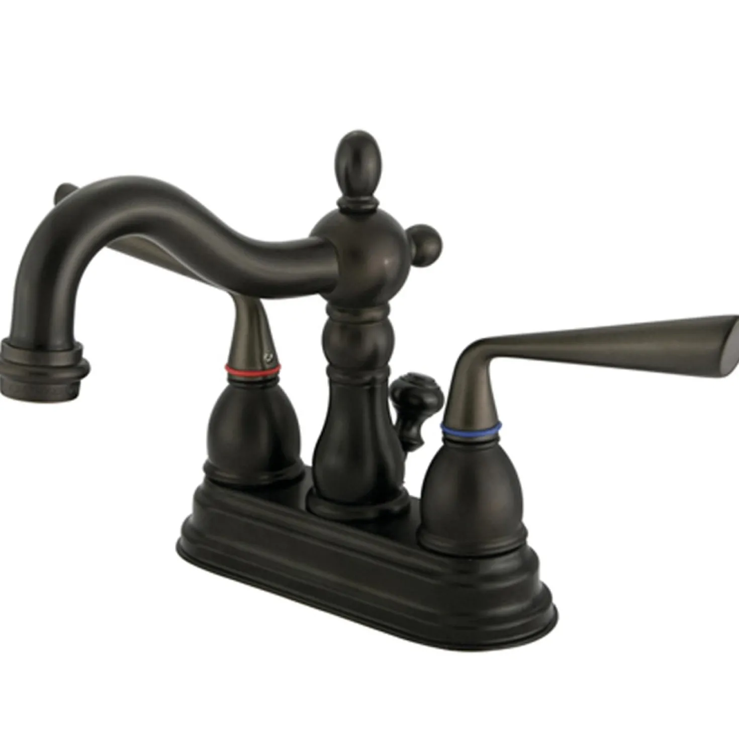 Kingston Brass Silver Sage Two Handle 4" Centerset Lavatory Faucet with Brass Pop-up