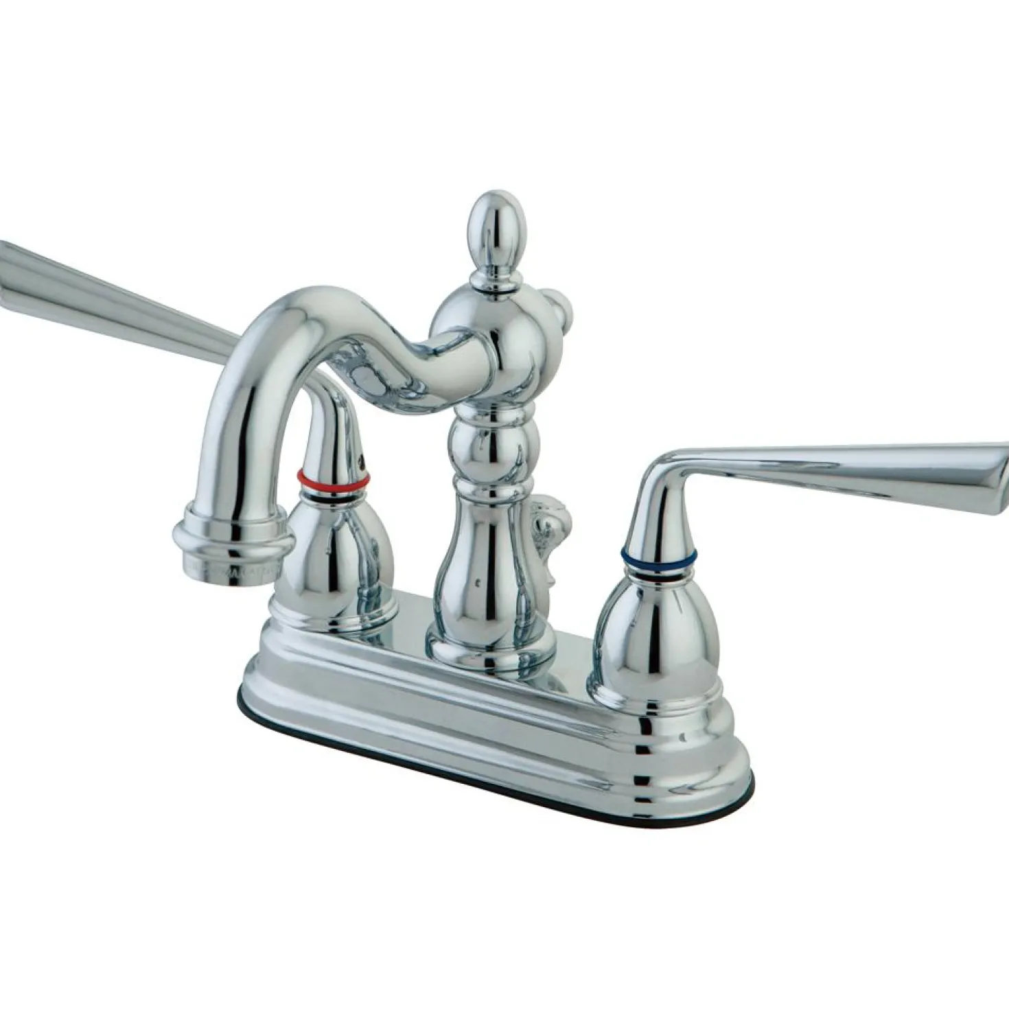 Kingston Brass Silver Sage Two Handle 4" Centerset Lavatory Faucet with Brass Pop-up