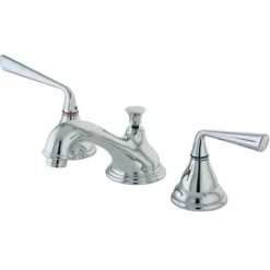 Kingston Brass Silver Sage Two Handle 8" to 16" Widespread Lavatory Faucet with Brass Pop-up