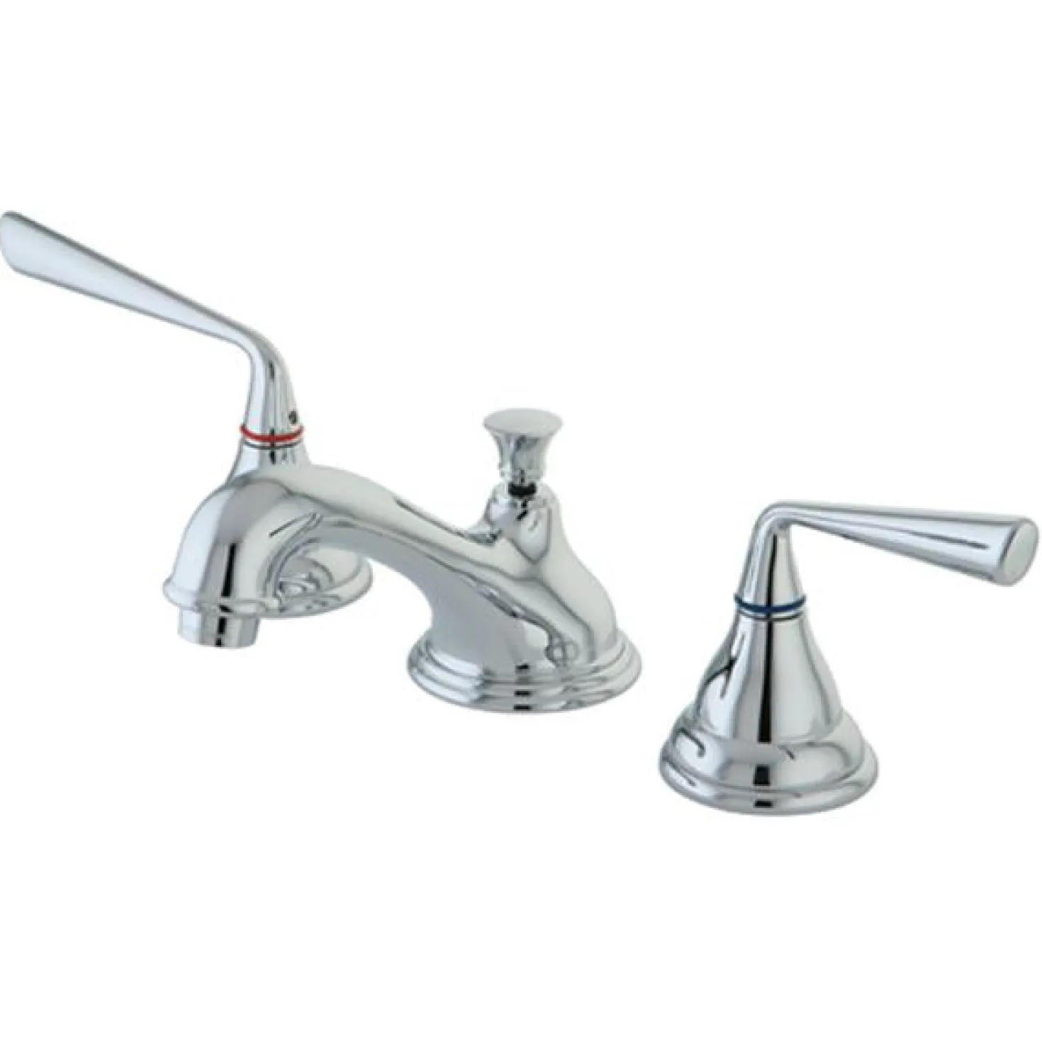 Kingston Brass Silver Sage Two Handle 8" to 16" Widespread Lavatory Faucet with Brass Pop-up
