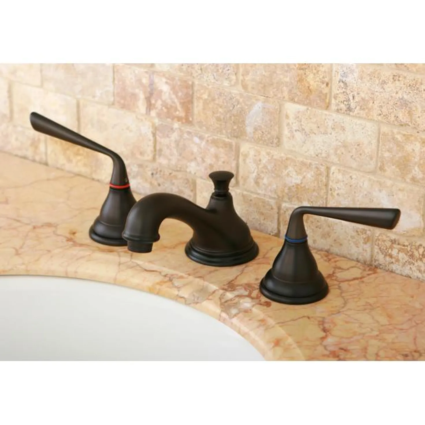 Kingston Brass Silver Sage Two Handle 8" to 16" Widespread Lavatory Faucet with Brass Pop-up