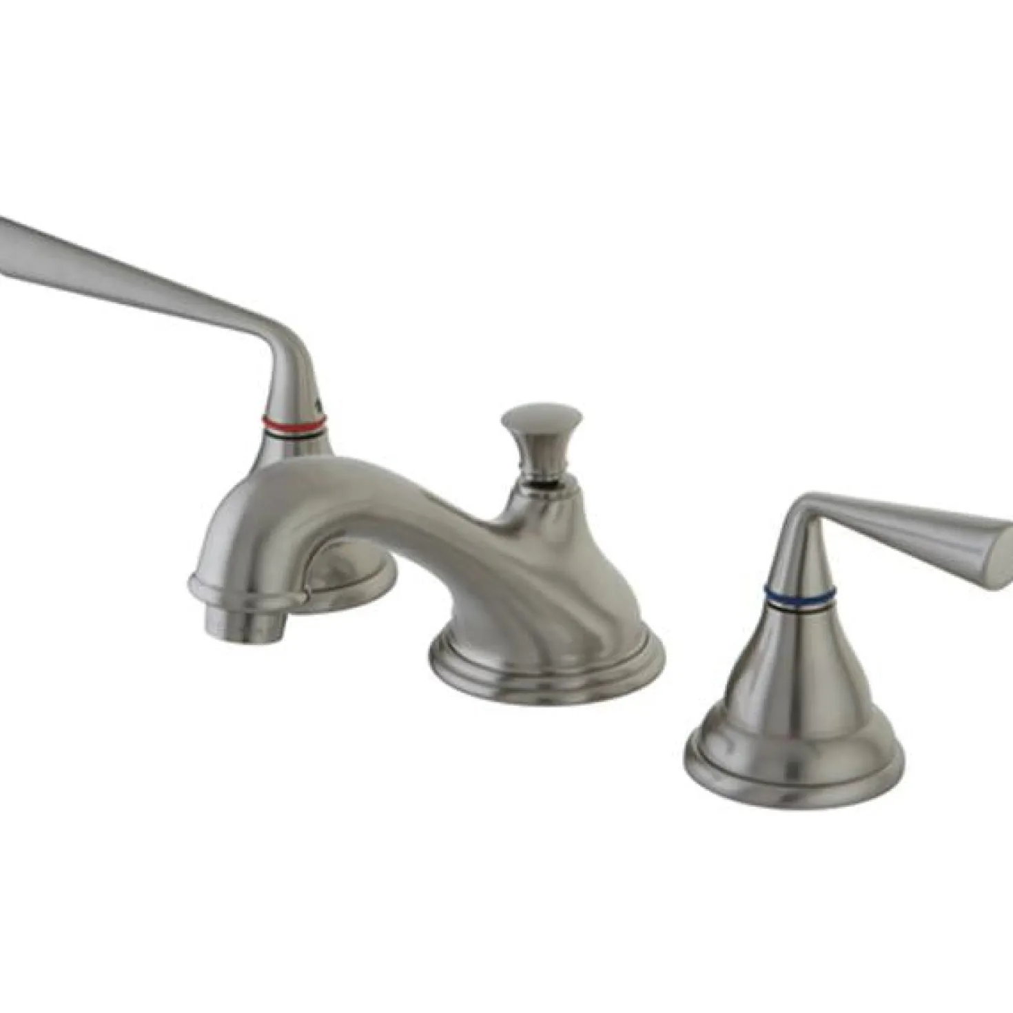 Kingston Brass Silver Sage Two Handle 8" to 16" Widespread Lavatory Faucet with Brass Pop-up