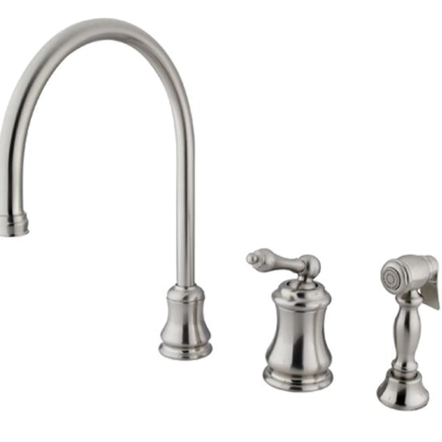Kingston Brass Single Handle Widespread Kitchen Faucet with Brass Sprayer