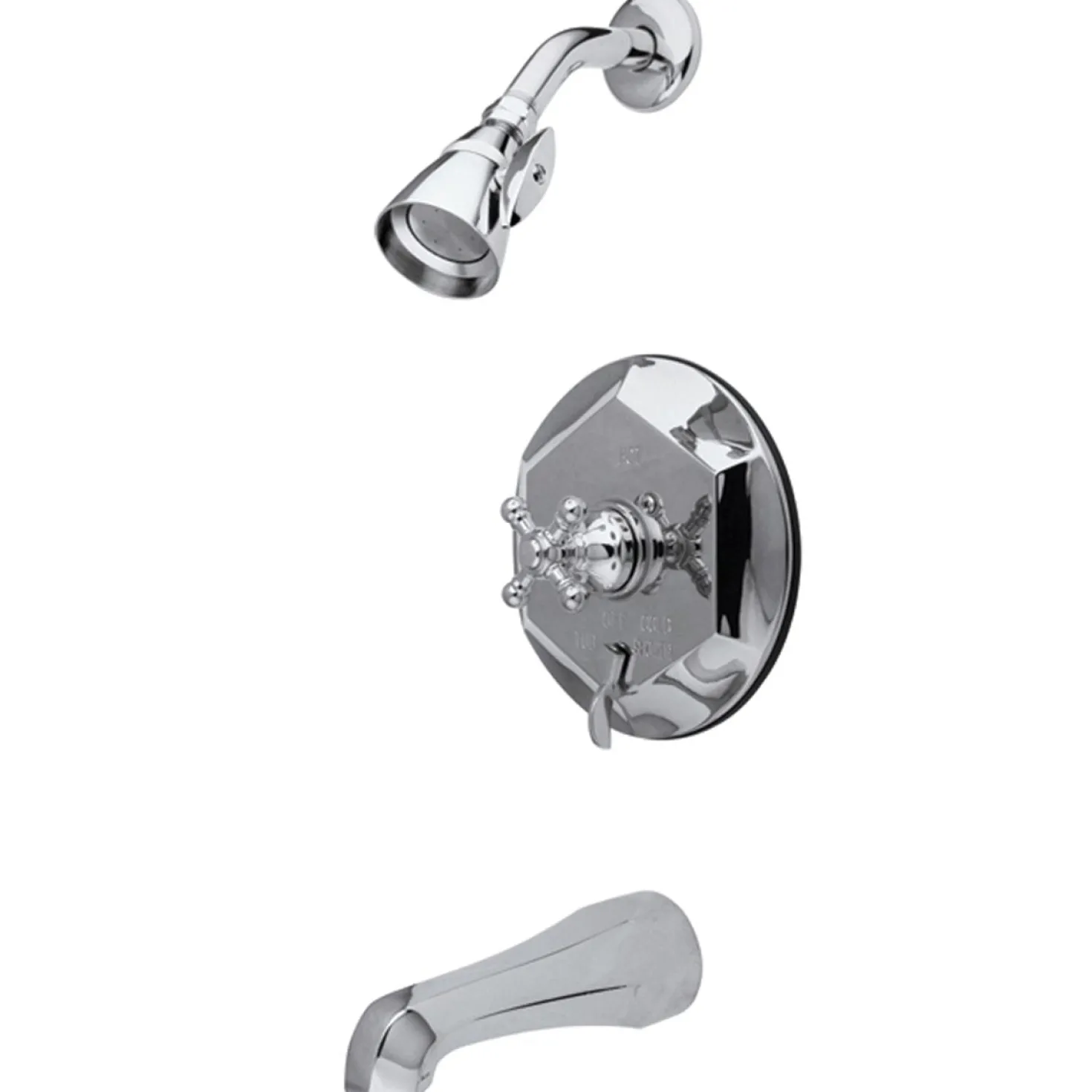 Kingston Brass Single Handle Tub and Shower Faucet in Polished Chrome