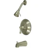Kingston Brass Single Handle Tub and Shower Faucet in Satin Nickel