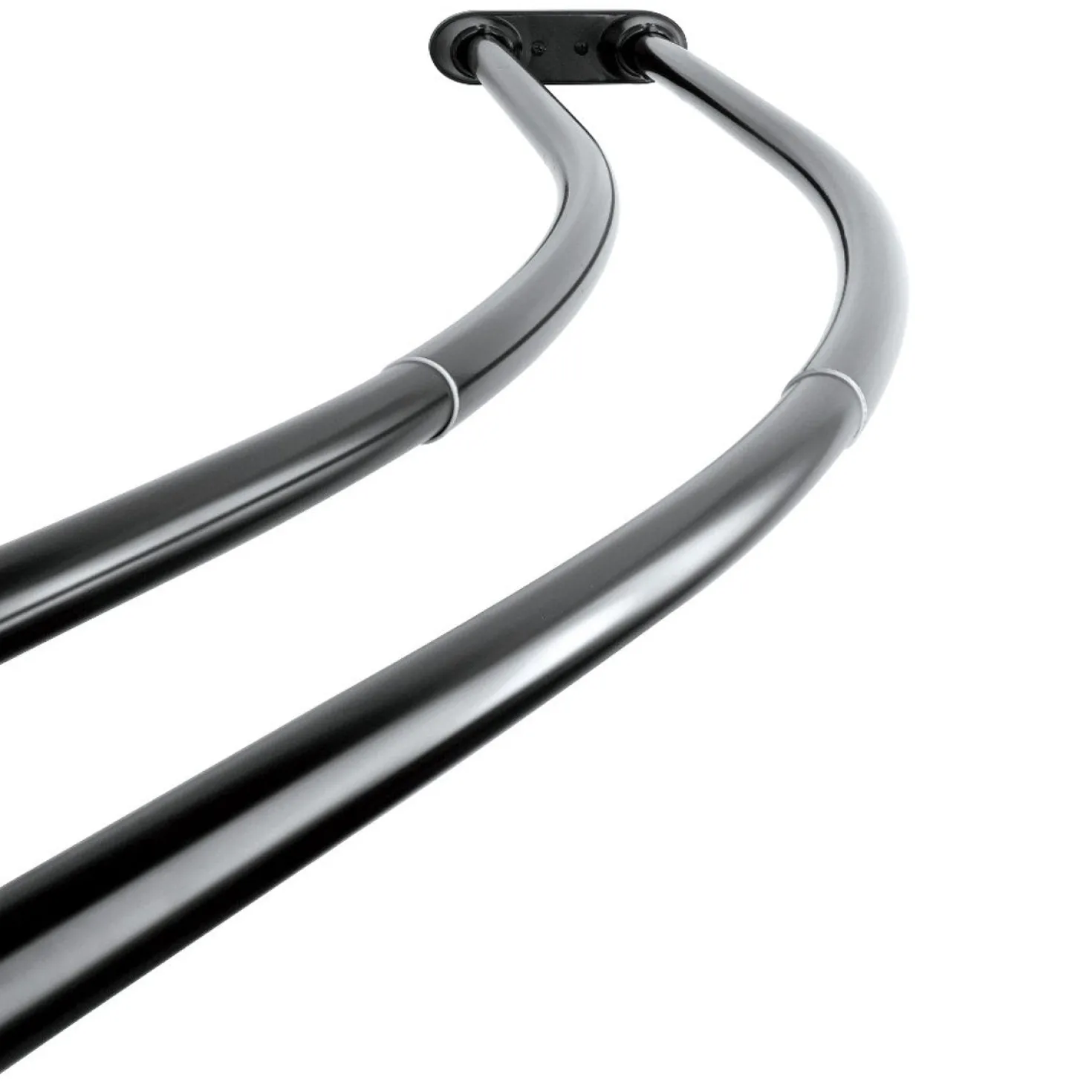 Kingston Brass Stainless Steel Adjustable Double Curved Shower Rod in Black