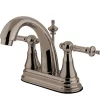 Kingston Brass Templeton 4" Centerset Two Handle Lavatory Faucet with Brass Pop-up