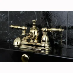 Kingston Brass Templeton 4" Centerset Lavatory Faucet with Heritage Spout and Metal Lever Handle