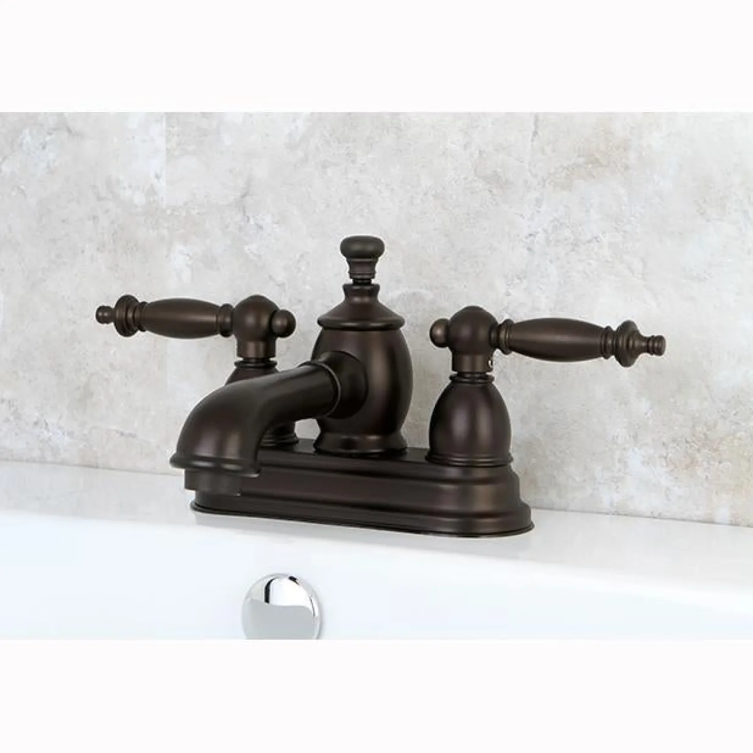Kingston Brass Templeton 4" Centerset Lavatory Faucet with Heritage Spout and Metal Lever Handle