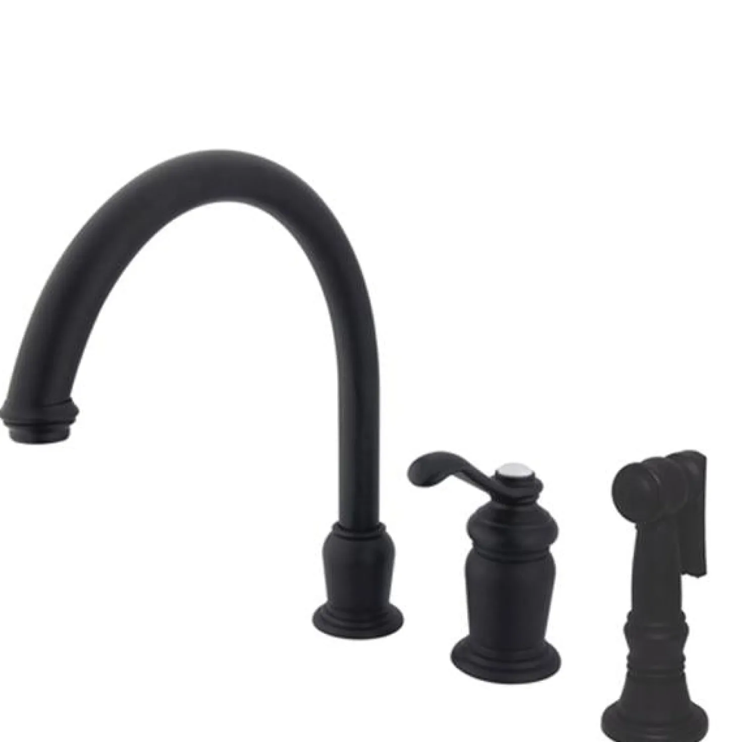Kingston Brass Templeton Single Handle High Spout Kitchen Faucet with Brass Sprayer