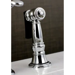 Kingston Brass Templeton Single Handle High Spout Kitchen Faucet with Brass Sprayer