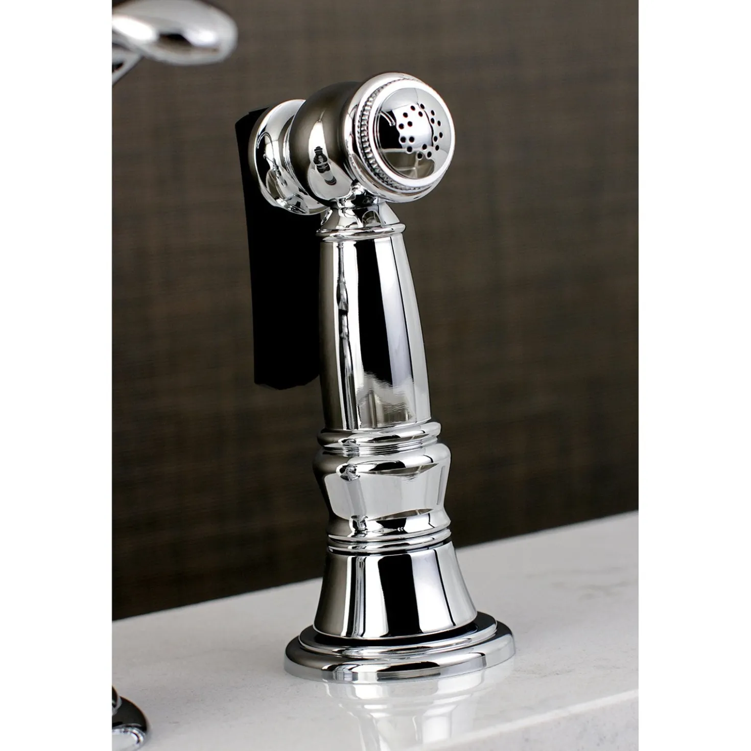 Kingston Brass Templeton Single Handle High Spout Kitchen Faucet with Brass Sprayer