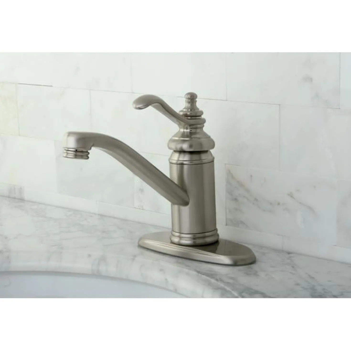 Kingston Brass Templeton Single Handle 4" Centerset Lavatory Faucet with Push-Up and Optional Deck Plate