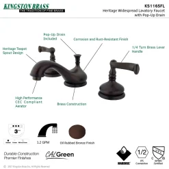 Kingston Brass Three-Hole 8-Inch Widespread Bathroom Faucet