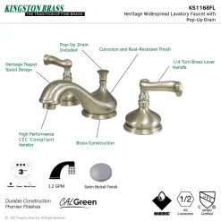 Kingston Brass Three-Hole 8-Inch Widespread Bathroom Faucet