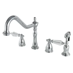 Kingston Brass 8" to 16" Widespread Kitchen Faucet with Brass Sprayer