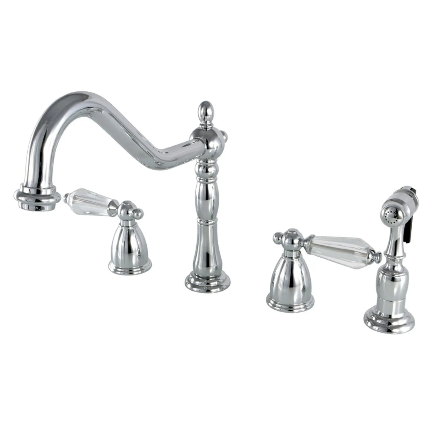 Kingston Brass 8" to 16" Widespread Kitchen Faucet with Brass Sprayer