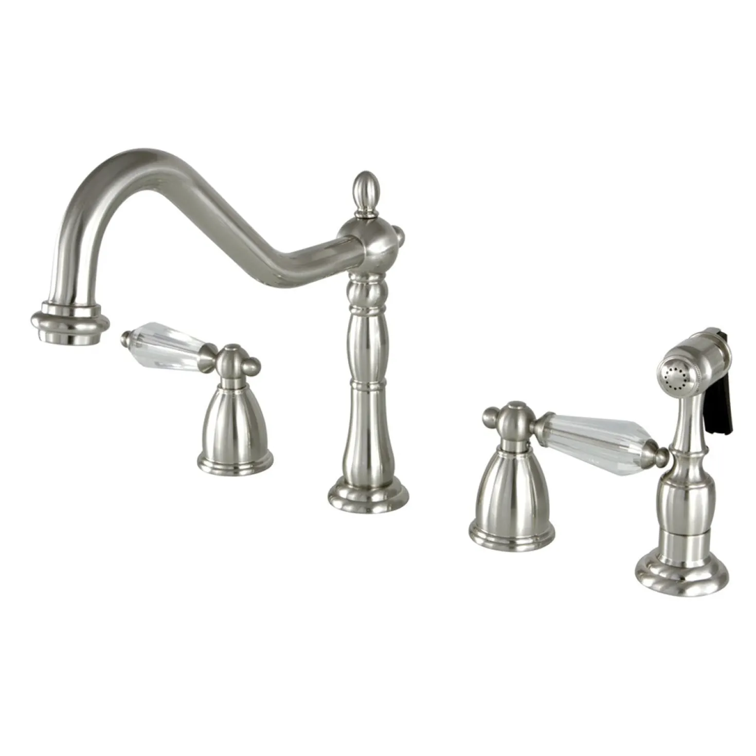 Kingston Brass 8" to 16" Widespread Kitchen Faucet with Brass Sprayer