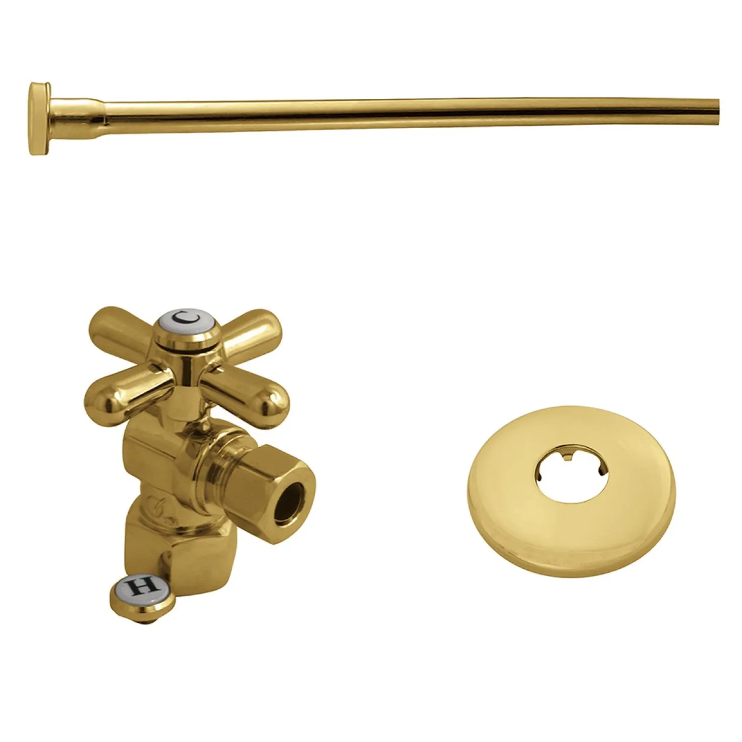 Kingston Brass Trimscape Toilet Supply Kits Combo, 1/2" IPS Inlet, 3/8" Comp Outlet